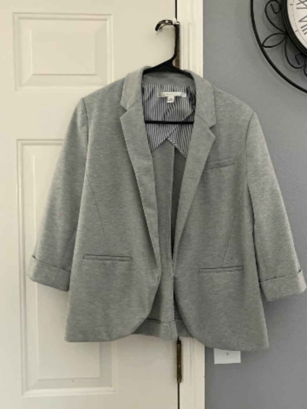 LC Lauren Conrad Light Gray Knit Blazer